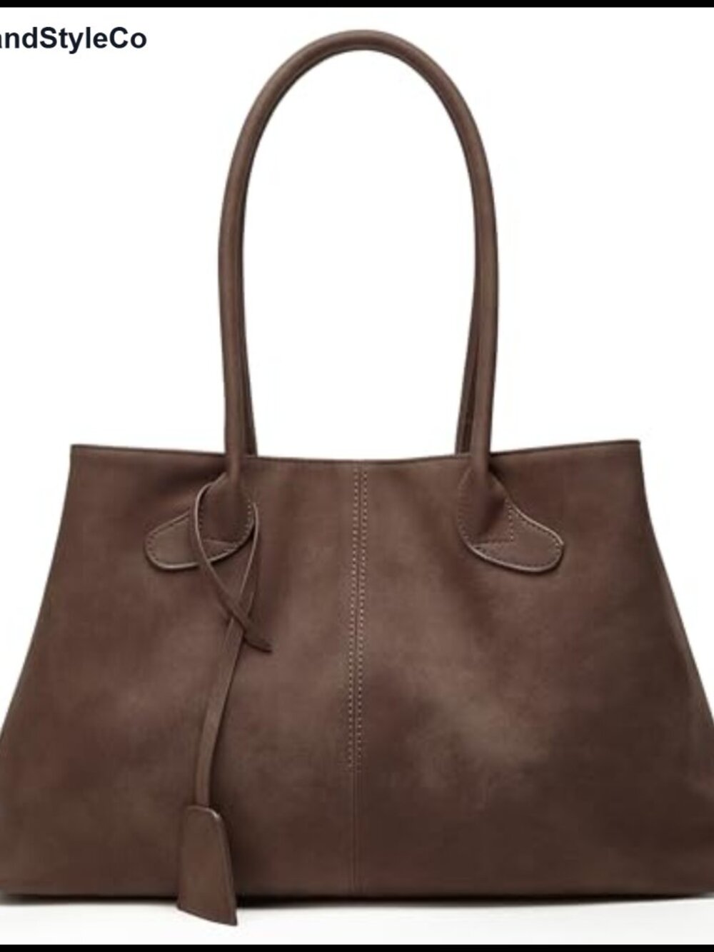 Faux Suede Satchel Tote Bag Top-Handle Purse for Work Travel